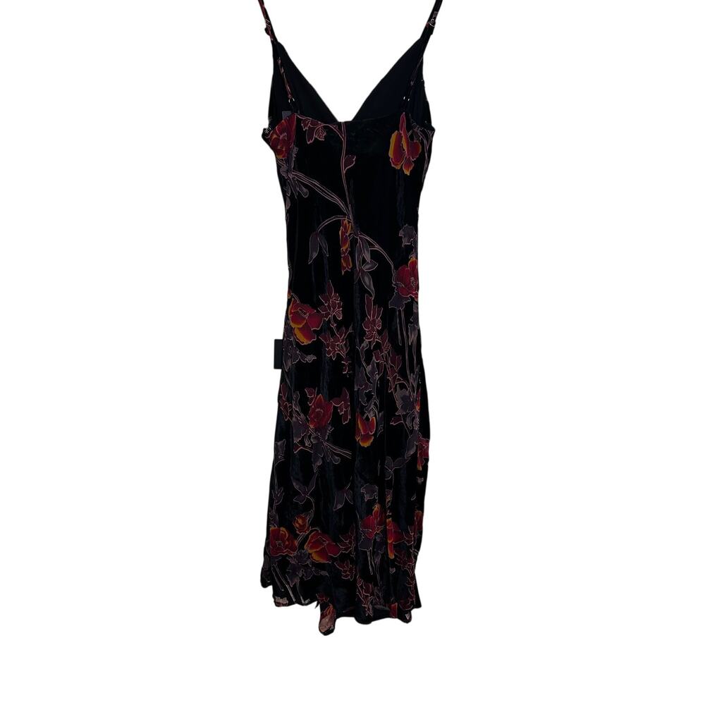 Lulus Velvet Burnout Floral Maxi Dress Womens Large Black Romantic Slip Wedding - Picture 6 of 10